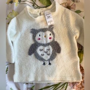 Carters Baby Girl 6M Winter Owl Sweater